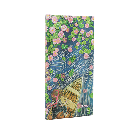 Agenda Slanciato 9,5x18cm 12 Mesi Settimanale 2027 Fiume Di Fiori Di Loto