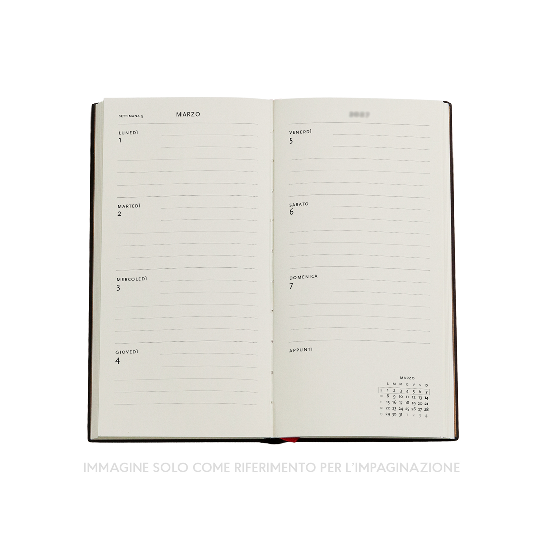 Agenda Slanciato 9,5x18cm 12 Mesi Settimanale 2027 Fiume Di Fiori Di Loto — immagine 3