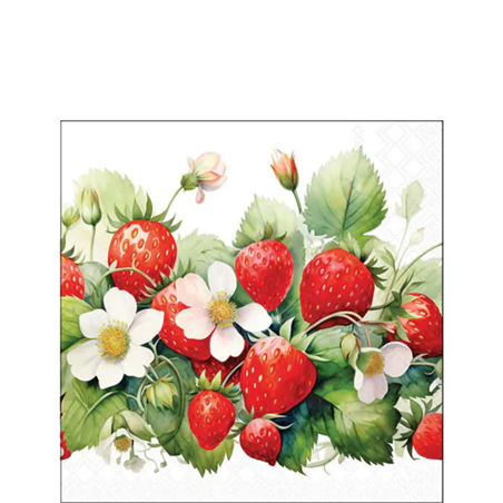 Tovagliolo 25x25 Carta Decorato  Juicy Strawberries
