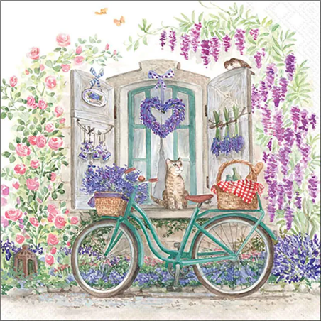 Tovagliolo 33x33 Carta Decorato  Bike With Basket