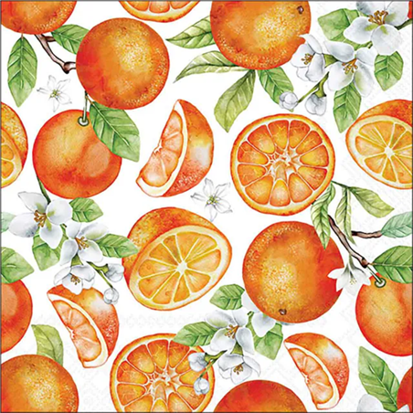 Tovagliolo 33x33 Carta Decorato  Juicy Oranges