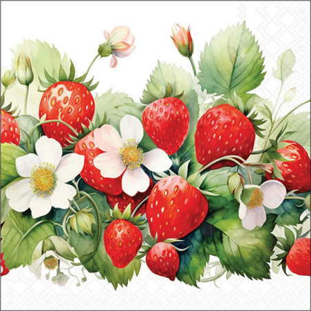 Tovagliolo 33x33 Carta Decorato  Juicy Strawberries