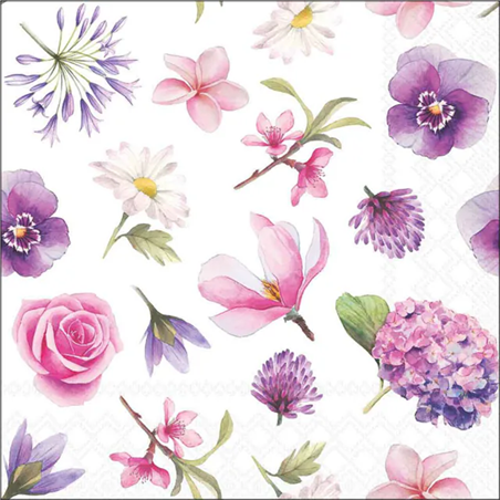 Tovagliolo 33x33 Carta Decorato  Flower Heads