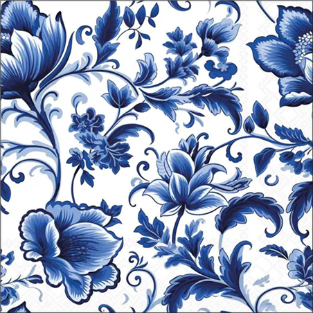 Tovagliolo 33x33 Carta Decorato  Delft Blue Florals