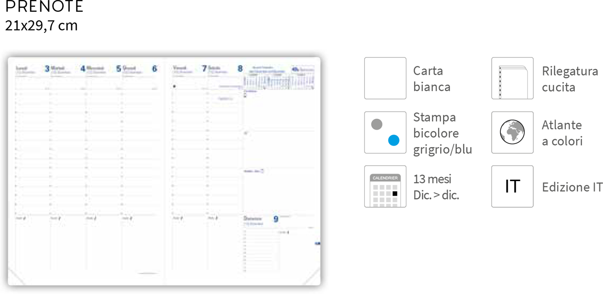 Agenda Prenote - 21x29,7cm - Impala Colori Assortiti — immagine 4