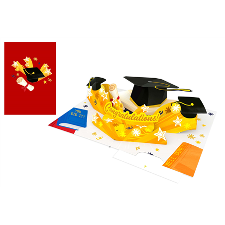 Biglietto Auguri Kirigami  Fatto A Mano Graduation Hat