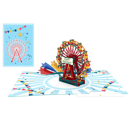 Biglietto Auguri Kirigami  Fatto A Mano Hb Ferris Wheel