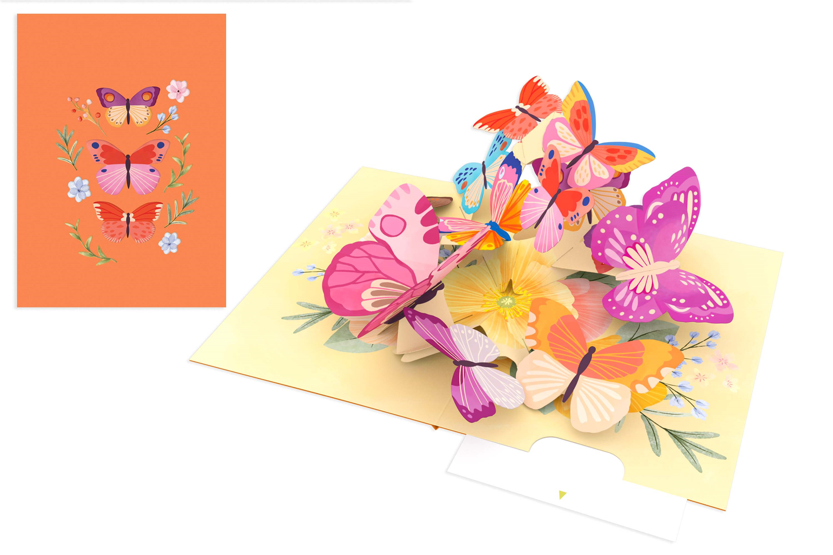 Biglietto Auguri Kirigami Fatto A Mano Colorful Butterflies
