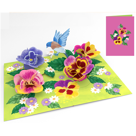 Biglietto Auguri Kirigami  Fatto A Mano Viole