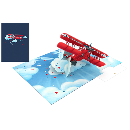 Biglietto Auguri Kirigami  Fatto A Mano Airplane