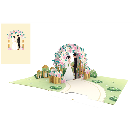 Biglietto Auguri Kirigami  Fatto A Mano Torta Sposi