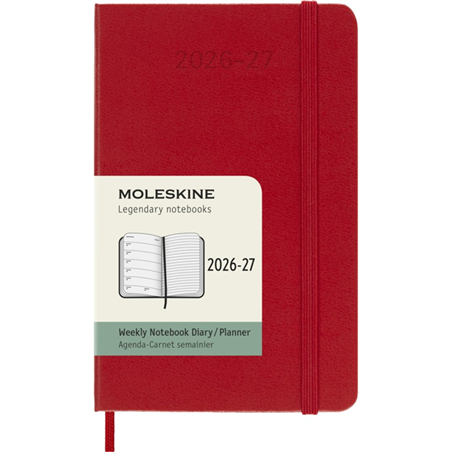 Agenda 18 Mesi 7g Pocket Hard 2026-2027 Rosso
