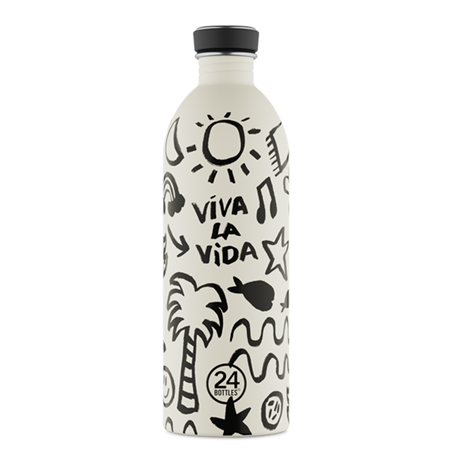 Borraccia Urban 1000ml Acciaio Inox H25.5cm Viva La Vida