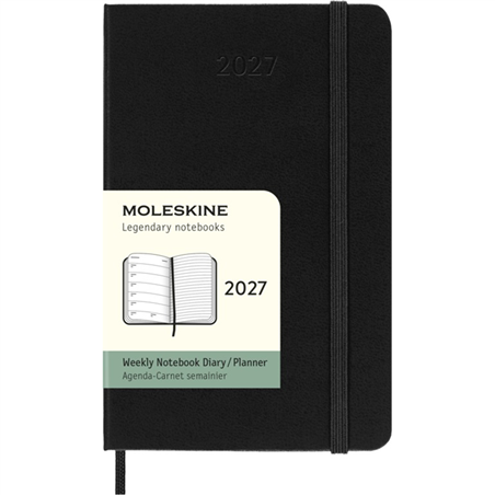 Agenda  Pocket 7g Oo + Note Rigida 2027 Nero