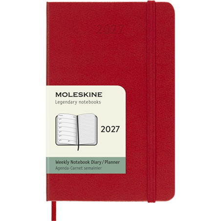Agenda  Pocket 7g Oo + Note Rigida 2027 Rosso