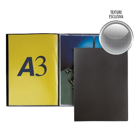 Portalistini A3 20 Buste Copertina Nera