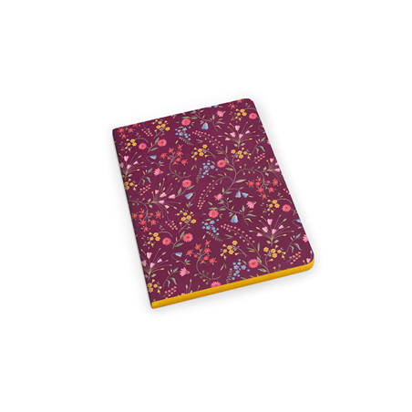 Taccuino A5 Copertina Morbida Bordo Oro 192pa Tiny Blooms