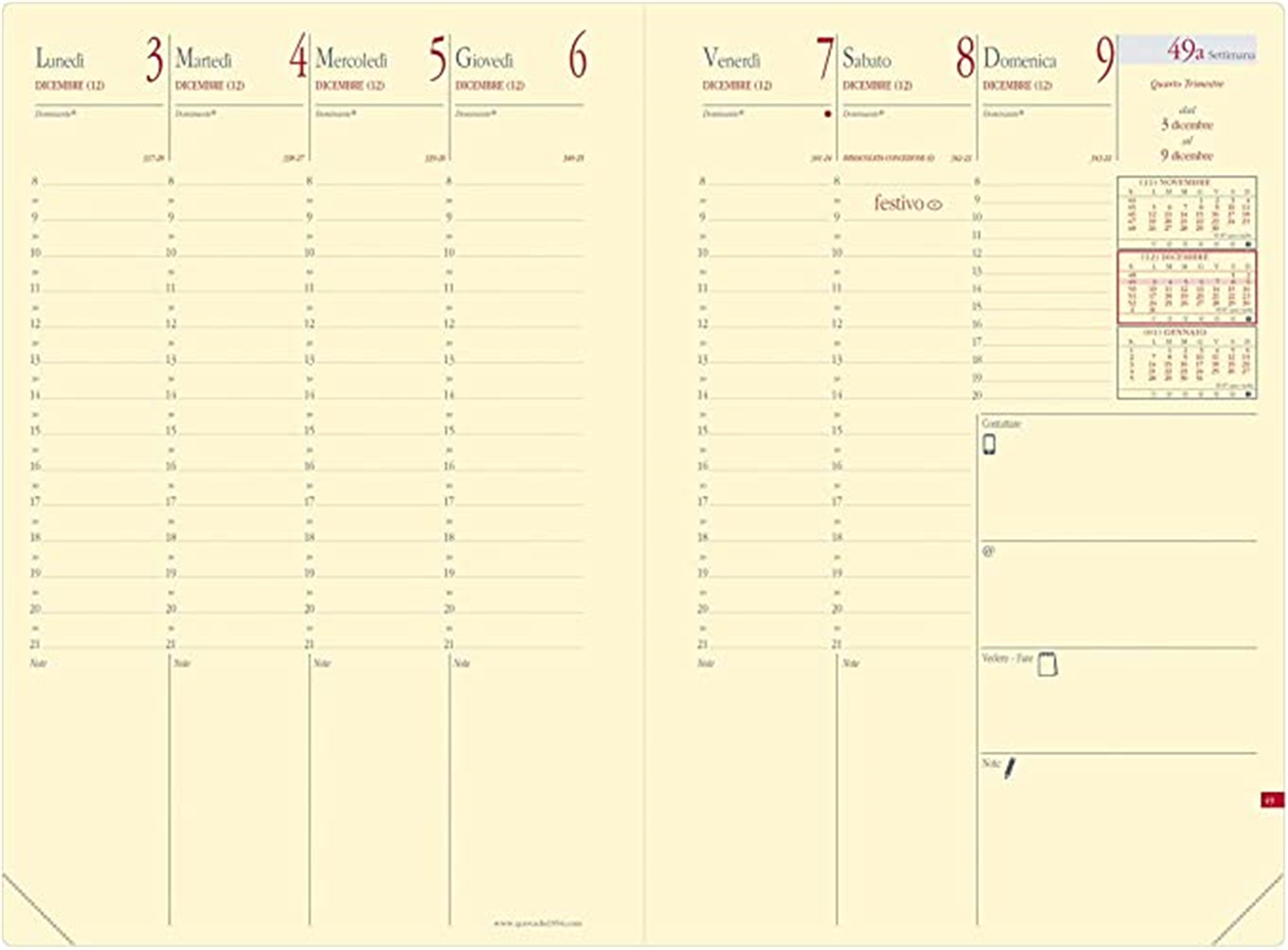 Agenda Q.v.ministro A5 7g Ov Luna Prestige Terracotta — immagine 2