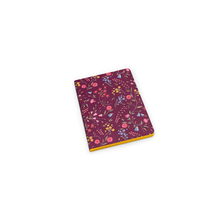 Taccuino A6 Copertina Morbida Bordo Oro 192pg Tiny Blooms