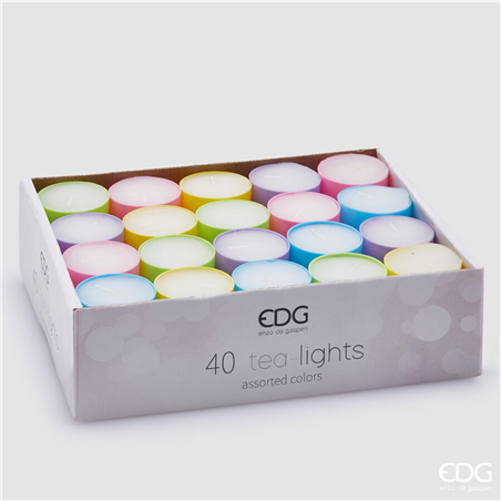 Candela Tealight Base Color D3.8cm H2.3cm 40p Multicolor