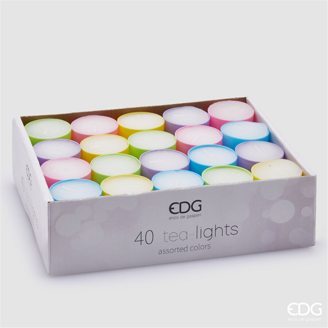 Candela Tealight Base Color D3.8cm H2.3cm 40p Multicolor