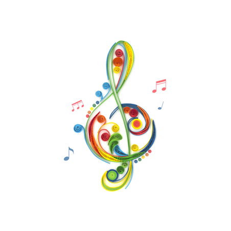 Biglietto Auguri Quilling  Fatto A Mano Music