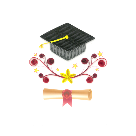 Biglietto Auguri Quilling  Fatto A Mano Graduation Hat