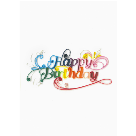 Biglietto Auguri Quilling  Fatto A Mano Happy Birthday