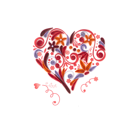 Biglietto Auguri Quilling  Fatto A Mano Heart