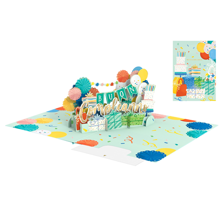 Biglietto Auguri Kirigami  Fatto A Mano Buon Compleanno Party