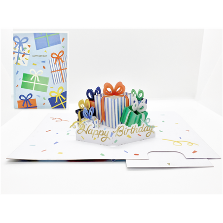 Biglietto Auguri Kirigami  Fatto A Mano Packs Blue