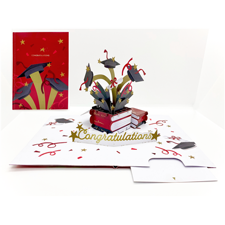 Biglietto Auguri Kirigami  Fatto A Mano Graduation Explosion