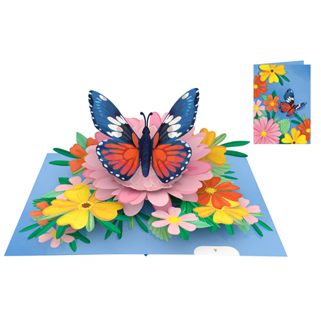 Biglietto Auguri Kirigami  Fatto A Mano Butterfly