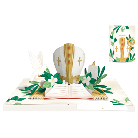 Biglietto Auguri Kirigami  Fatto A Mano Santa Cresima