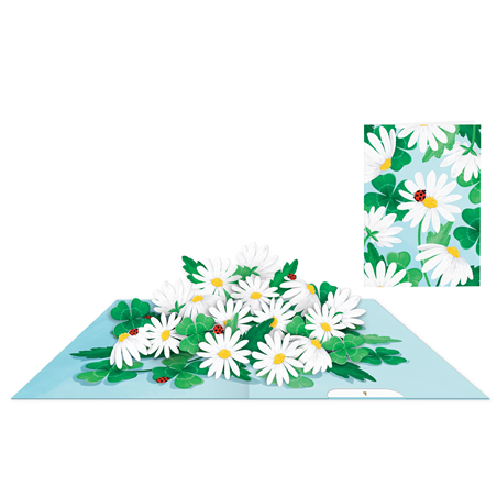 Biglietto Auguri Kirigami  Fatto A Mano Good Luck Daisy