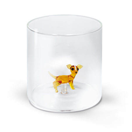 Bicchiere Vetro  Con Deco Interno 250ml Wd Chihuahua