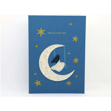Biglietto Auguri Quilling  Fatto A Mano Dreaming Girl
