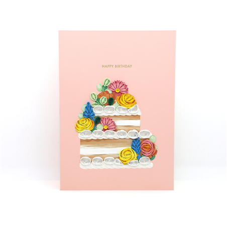 Biglietto Auguri Quilling  Fatto A Mano Flowers Cake