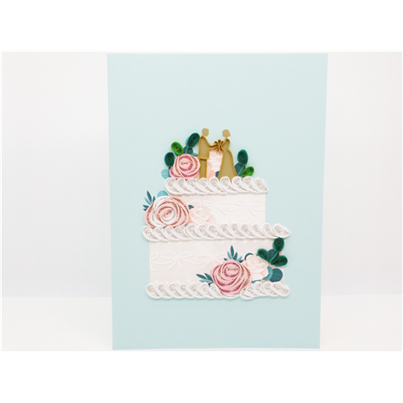 Biglietto Auguri Quilling  Fatto A Mano Wedding Cake