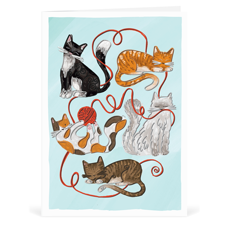 Biglietto Auguri Quilling  Fatto A Mano Cats