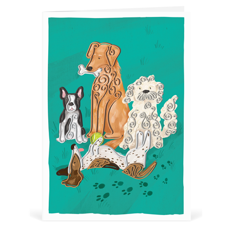 Biglietto Auguri Quilling  Fatto A Mano Dogs