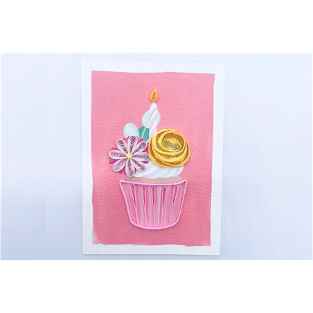Biglietto Mini Auguri Kirigami Fatto A Mano Pink Cupcake