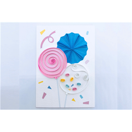 Biglietto Mini Auguri Kirigami Fatto A Mano Pink Balloons