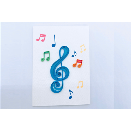 Biglietto Mini Auguri Kirigami Fatto A Mano Music