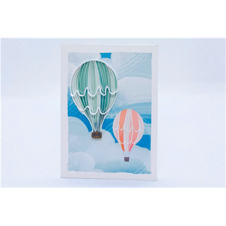 Biglietto Mini Auguri Kirigami Fatto A Mano Hot Air Balloons