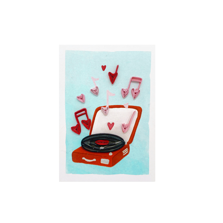 Biglietto Mini Auguri Kirigami Fatto A Mano Love Music