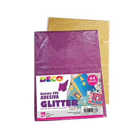 Sagome Adesive In Eva 44 Pezzi Glitter