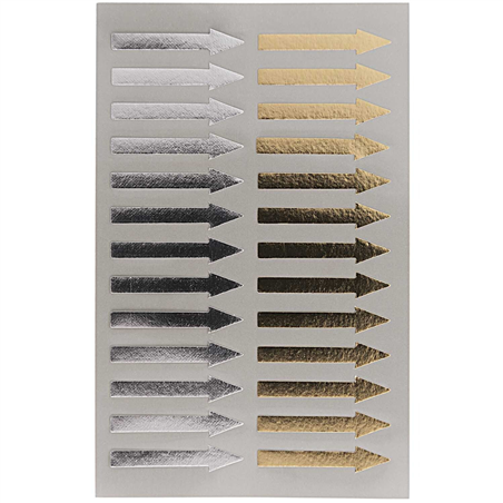 Etichette Adesive Frecce Oro Argento 4 Fogli
