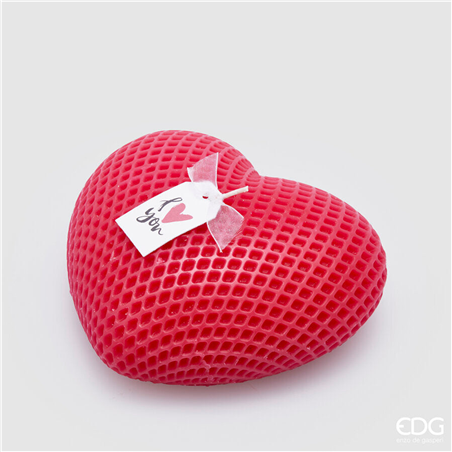 Candela Cuore Rosso H7,5cm D15cm Durata 12h