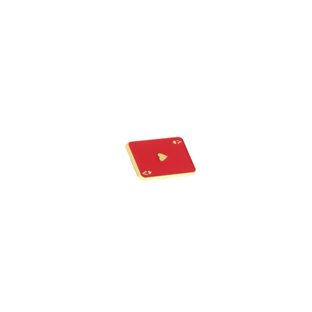Spilla Con Carta Asso Di Cuori Rosso Oro 3cm